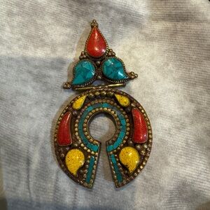 Large‎ Tibetan Bohemian Multicolor Pendant